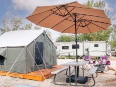 FunStays Glamping Setup Tent in RV Park #4 OK-T4