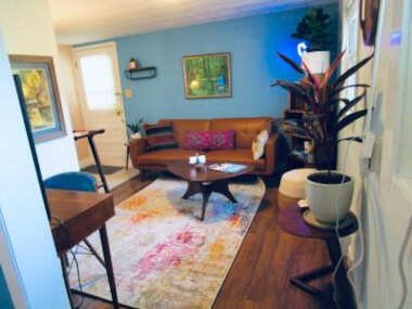 Boho-Chic Studio with Breakfast, Porch & Fenced Yard