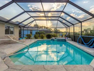 Beautiful home overlooking a freshwater pond and golf course